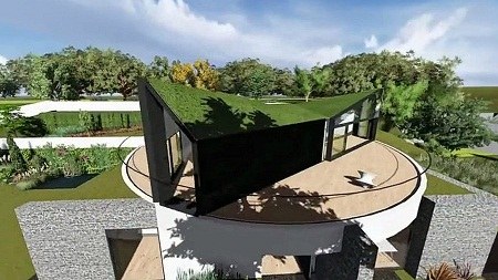 Llamada Devon House, está provista de una cubierta giratoria